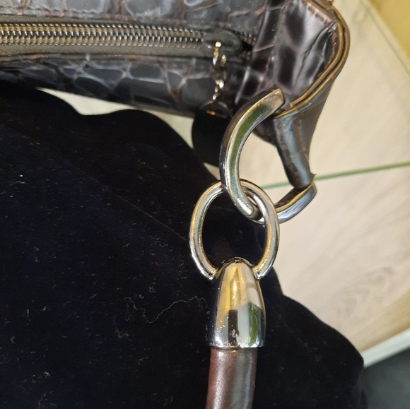 Stuart weitzman Classic Croc Embossed Leather Hobo Bag good condition 12"×9" - Picture 4 of 10